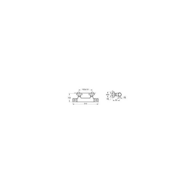Mitigeur thermostatique douche - RS4 - chrome - A47183EXP