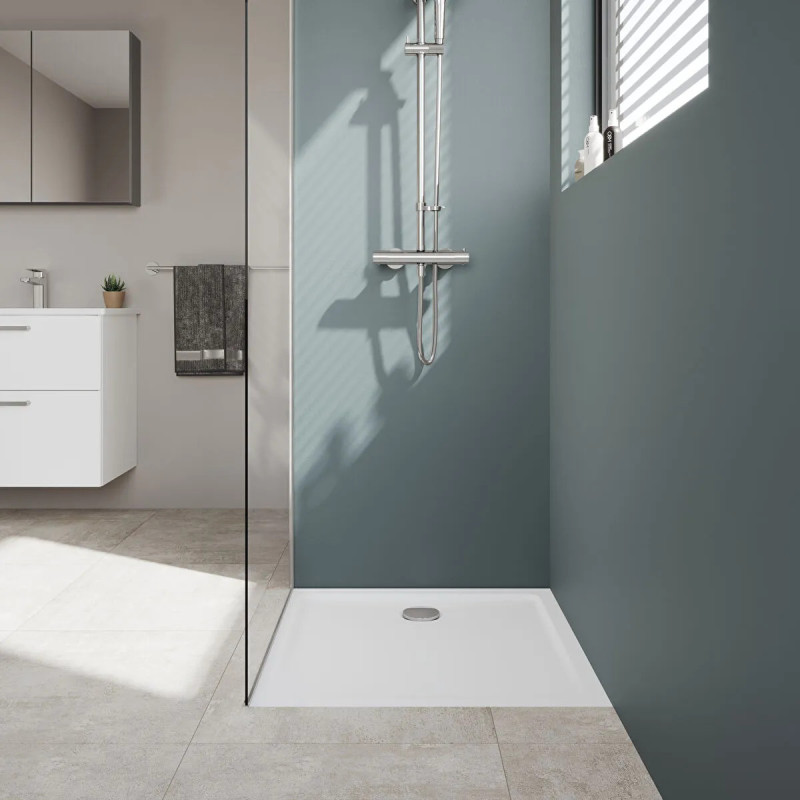 Cascade receveur en céramique 80 cm carré blanc - 5761L003M0578