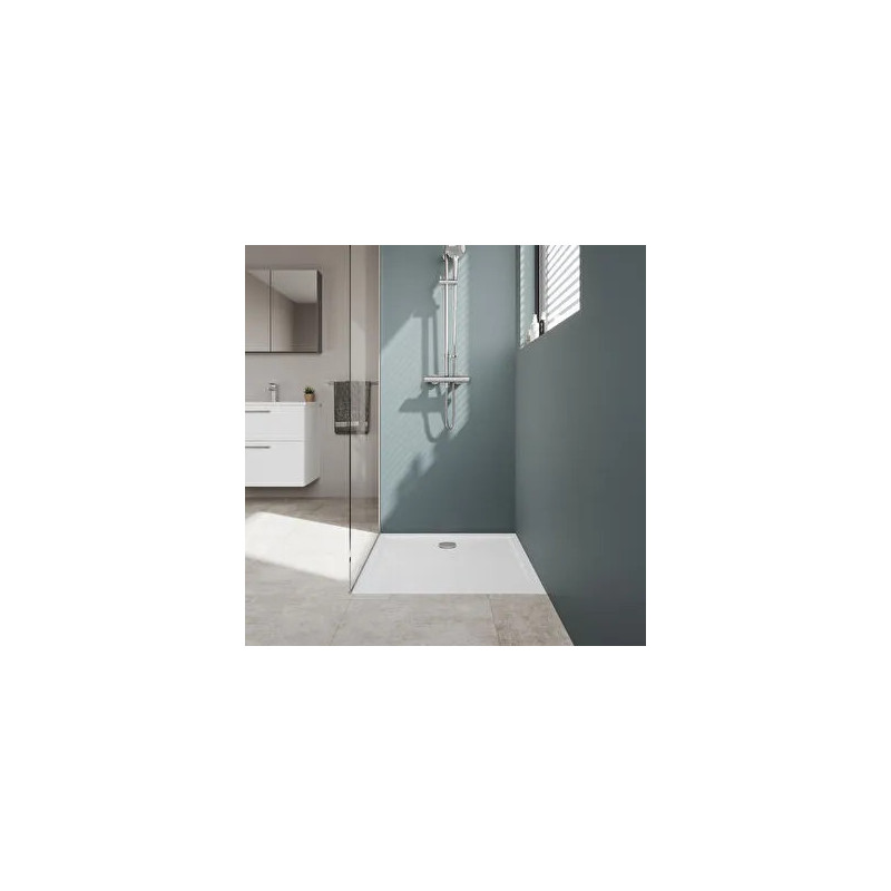 Cascade receveur en céramique 90 cm carré blanc - 5762L003M0578