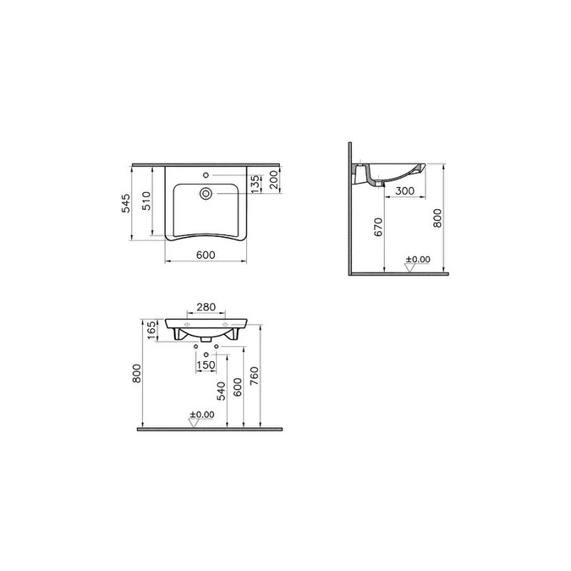 Lavabo PMR 60 cm - Conforma- 5289B003-0041