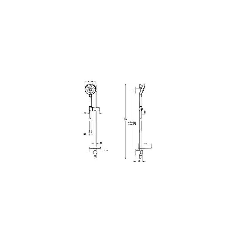  Set de douche - douchette avec 3 jets - Master Slot - A45691EXP