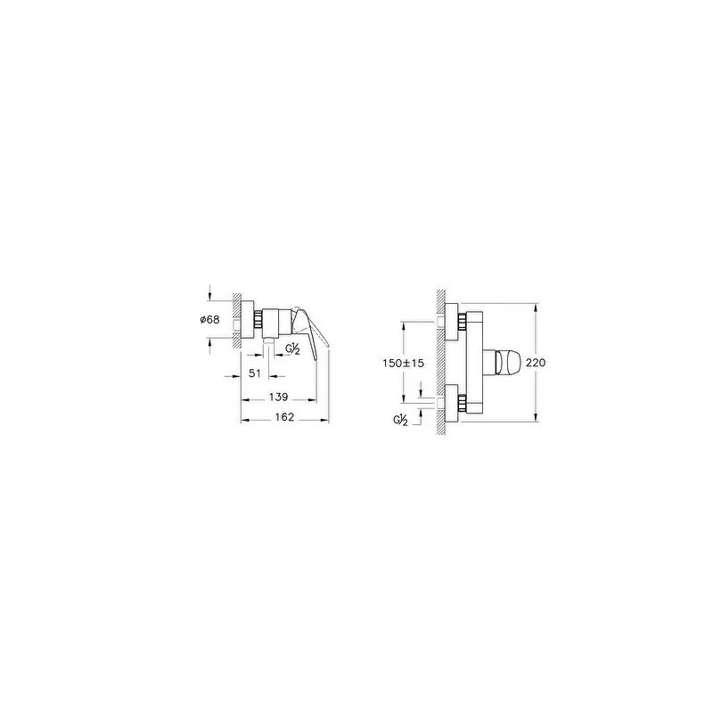 Mitigeur de douche C2  chromé- Flow Round - A42930EKF
