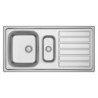 EVIER INOX 100X50 cm - 