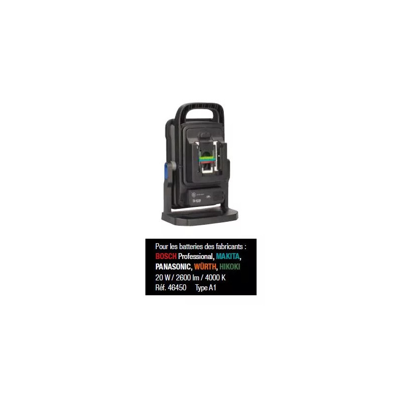 Projecteur multi-accu 40W environ 5500 Lumens 4000 K blanc neutre - 46452