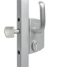 SERRURE PORTAIL COULISSANT 50 AVEC BEQUILLE ET CYLINDRE  ARGENT