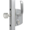 SERRURE PORTAIL COULISSANT 80 AVEC BEQUILLE ET CYLINDRE  ARGENT