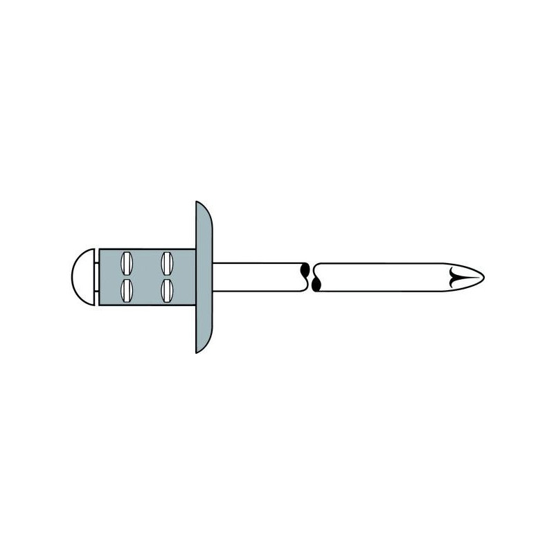 Rivets aveugles PolyGrip alu-inox tête large 4.8 x 10 K 16 (boîte de 250) - 1433897
