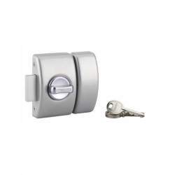 VERROU A BOUTON DESIGN  ARGENT 45 3CLES