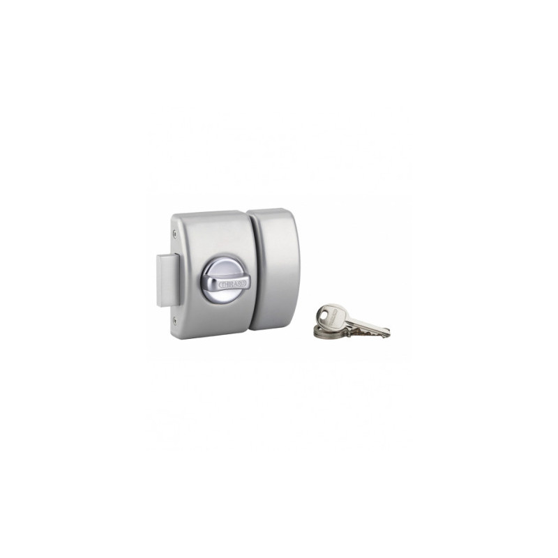 VERROU A BOUTON DESIGN  ARGENT 45 3CLES