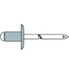 Rivets aveugles alu-acier tête large 4.8 x 20 K 16 (boîte de 250) - 1454111