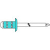 Rivets aveugles PolyGrip inox A2 tête plate 4.8 x 10 (boîte de 500) - 1433914