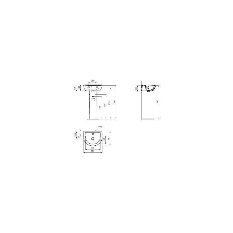 Lave-mains 45 x 35 cm NF ULYSSE - E899101