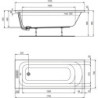 Baignoire rectangle 170 x 70 cm ULYSSE blanc - P004601