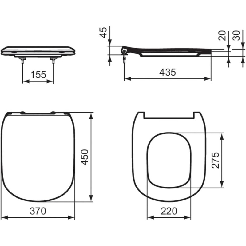 Abattant de toilette ultra plat frein de chite (softclose) blanc - T352701