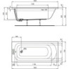 Baignoire rectangle 160 x 70 cm ULYSSE blanc - P004501