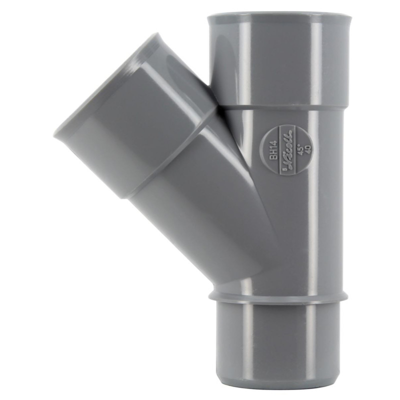 Culotte mâle femelle 45° simple diamètre 40mm - UBH14