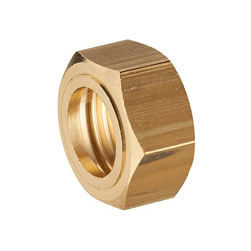Ecrou laiton pour collet battu 6 pans femelle 1-2 F1-2 (15x21) diamètre 12 mm - 112-1512L1