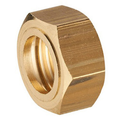 Ecrou laiton pour collet battu 6 pans femelle 1-2 F1-2 (15x21) diamètre 14 mm - 112-1514L1