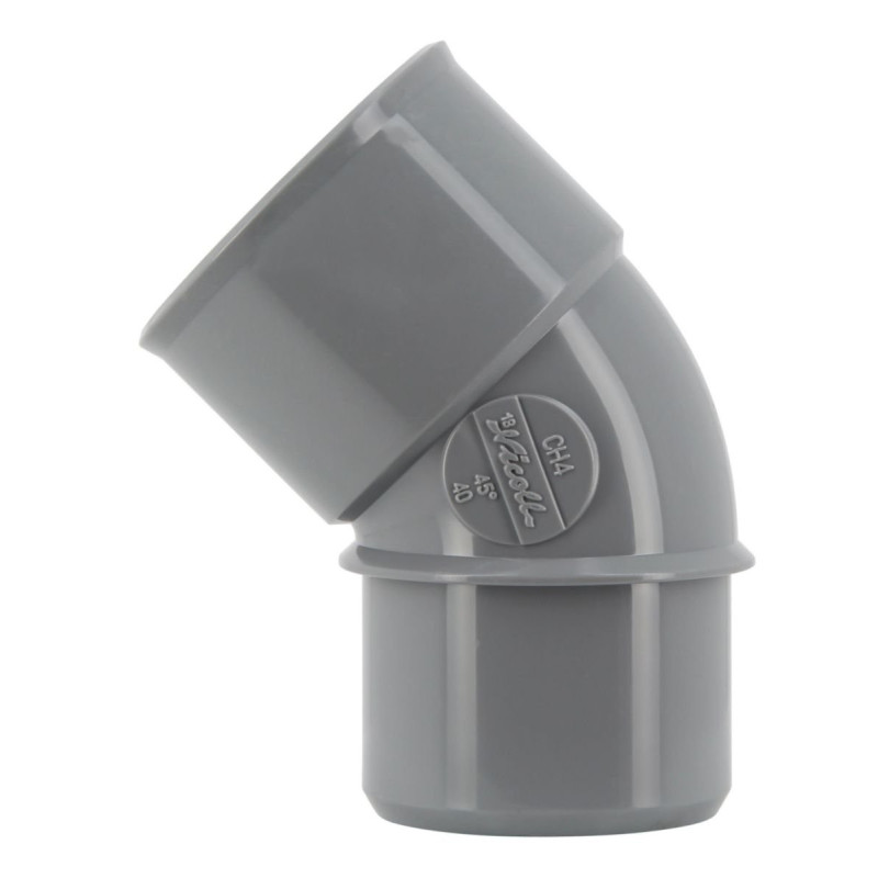 Coude mâle femelle 45° diamètre 40mm - CH4