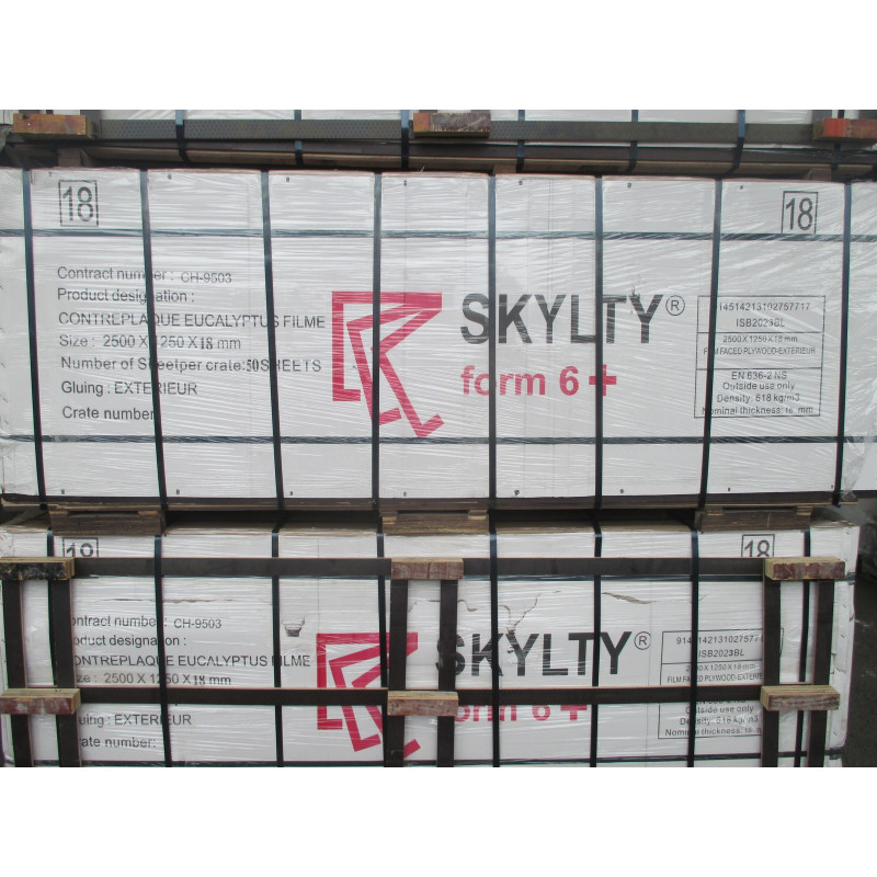 CONTREPLAQUE DE COFFRAGE SKYLTY 2.50X1.25M EPAISSEUR 18MM