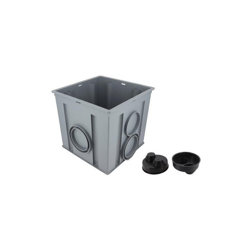 Regard avec 2 bouchons réducteurs doubles PVC longueur 300mm - RITX2B