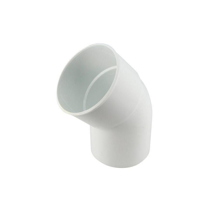 Coude mâle femelle 45° blanc pour descente diamètre 100mm - UCT4GT1B