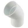 Coude mâle femelle 45° blanc pour descente diamètre 100mm - UCT4GT1B