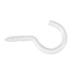 Crochet piton à visser ouvert 3.3 x 50 blanc (6) - AMIG 16276