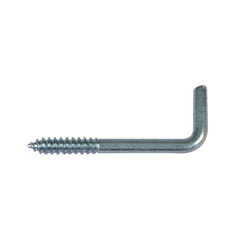 Piton équerre à visser gond en acier 3.3 x 40 blanc (10) - AMIG 16287