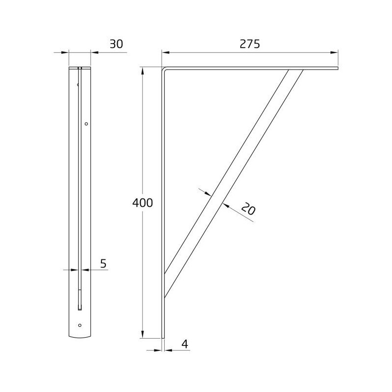 Console renforcée Mod. 9 gris 400 x 275 mm - AMIG 7460