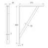 Console renforcée Mod. 9 gris 400 x 275 mm - AMIG 7460