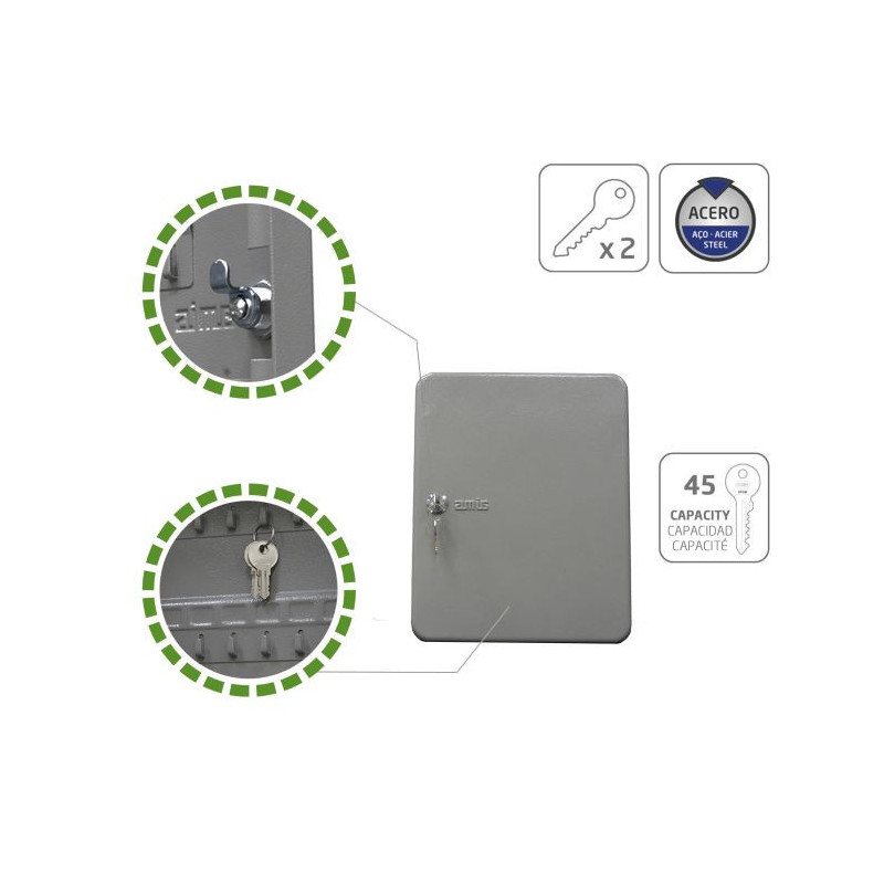 Boîte à clés 300 X 240 X 70MM - capacité 45 clés - AMIG 3818