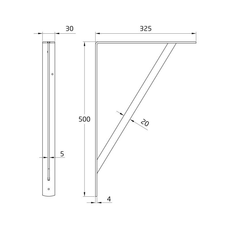Console renforcée Mod. 9 noir 500 x 375 mm - AMIG 7385