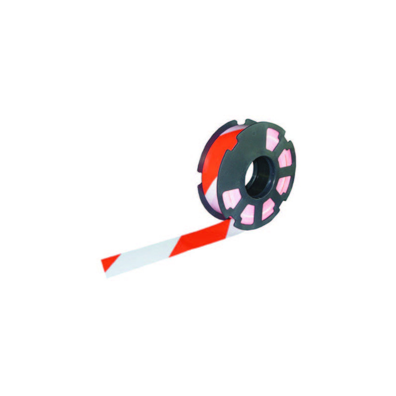 RUBAN CHANTIER "RUBAPLAST" ROUGE BLANC 100MX50MM