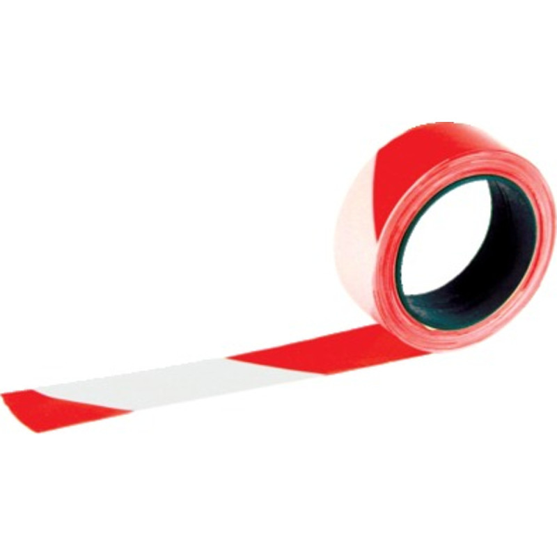 RUBAN CHANTIER "RUBAPLAST" ROUGE BLANC 100MX50MM