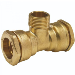 Té égal laiton PEHD Ø25 Mâle 1-2" (15-21) - ACS 16 Bar - ARCO 67021