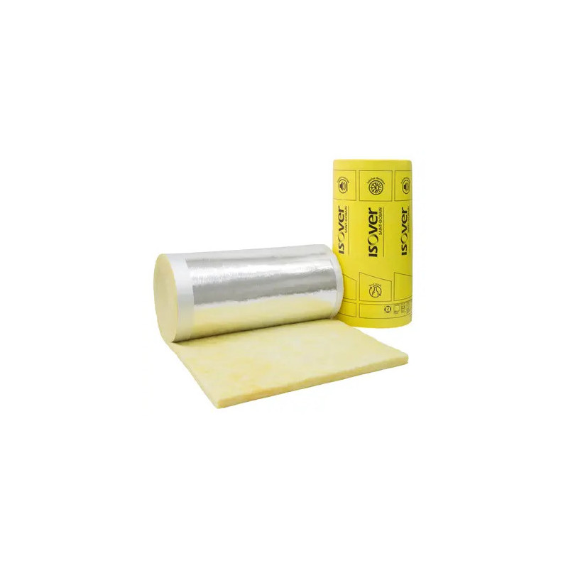 Rouleau laine de verre Feutre Tendu Alu 50mm 15.0x1.2m R1.25 m².k-w - ISOVER 72304