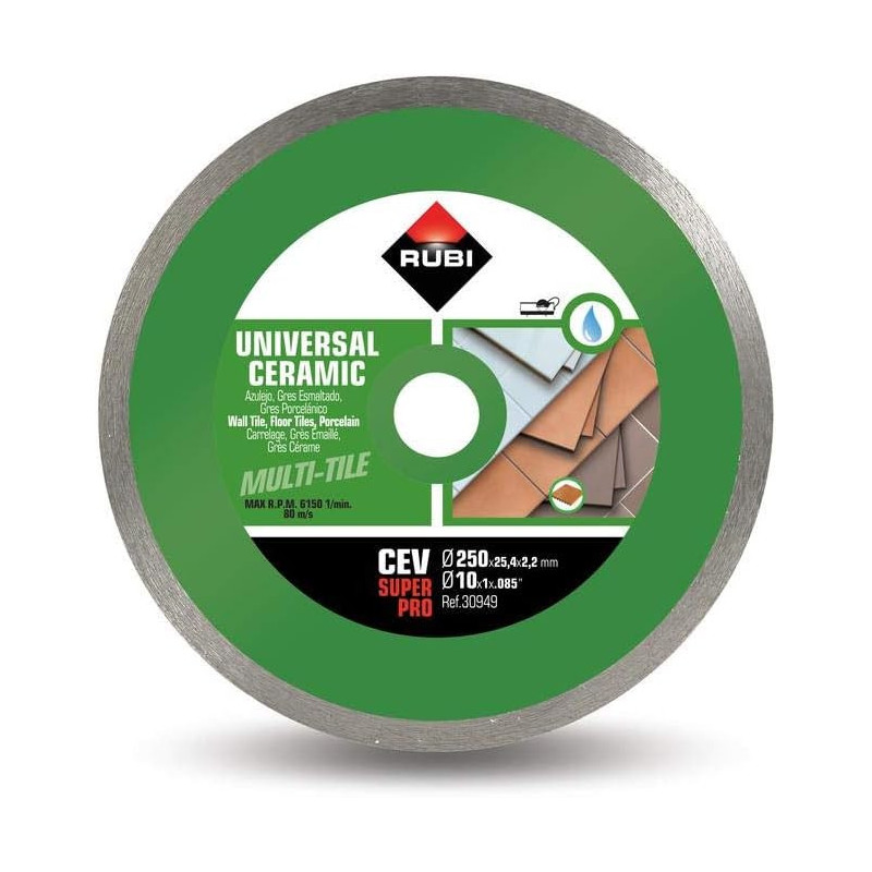 Disque coupe à eau pour céramique CEV 350 SUPERPRO - 350 mm x 25.4 mm - RUBI 30951