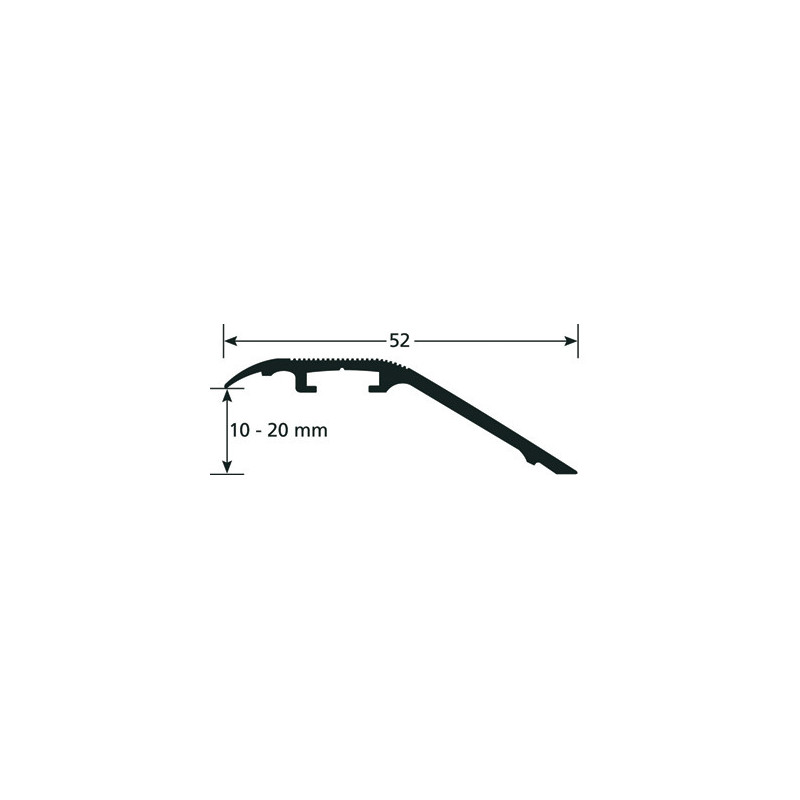 Seuil multi-niveaux alu 52MM X 2.80M à frapper - ROMUS 1092