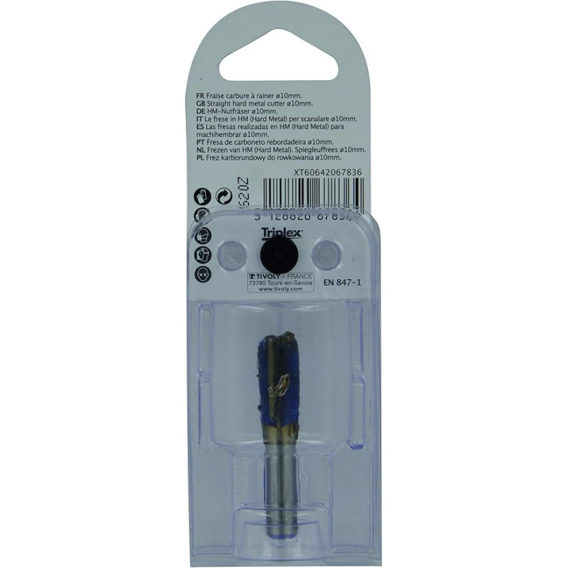 Fraise de défonceuse à rainer droit Ø 10mm (Q8) - TIVOLY XT60642067836