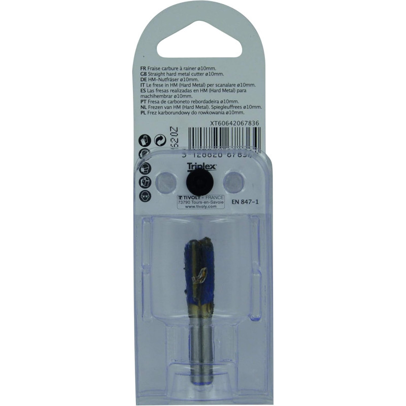 Fraise de défonceuse à rainer droit Ø 10mm (Q8) - TIVOLY XT60642067836