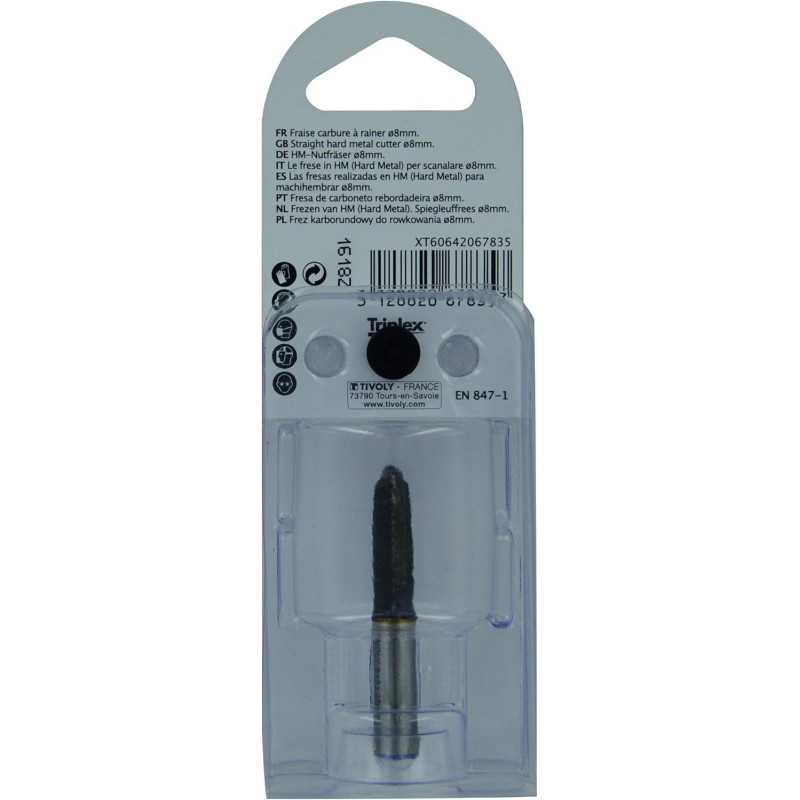 Fraise de défonceuse à rainer droit Ø 8mm (Q8) - TIVOLY XT60642067835