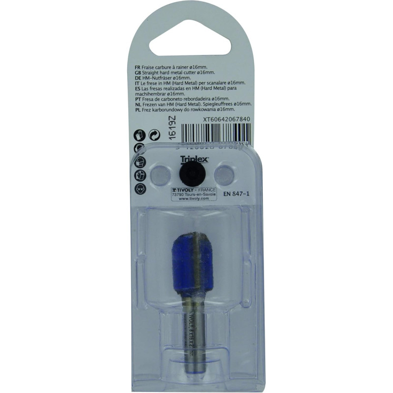 Fraise de défonceuse à rainer droit Ø 16mm (Q8) - TIVOLY XT60642067840 