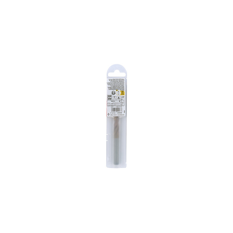 Foret métaux HSS FURIUS Ø 11 mm -  taillé meulé HSS revêtu FUSIO - Ø 11 mm L 142 mm - TIVOLY 11454141100