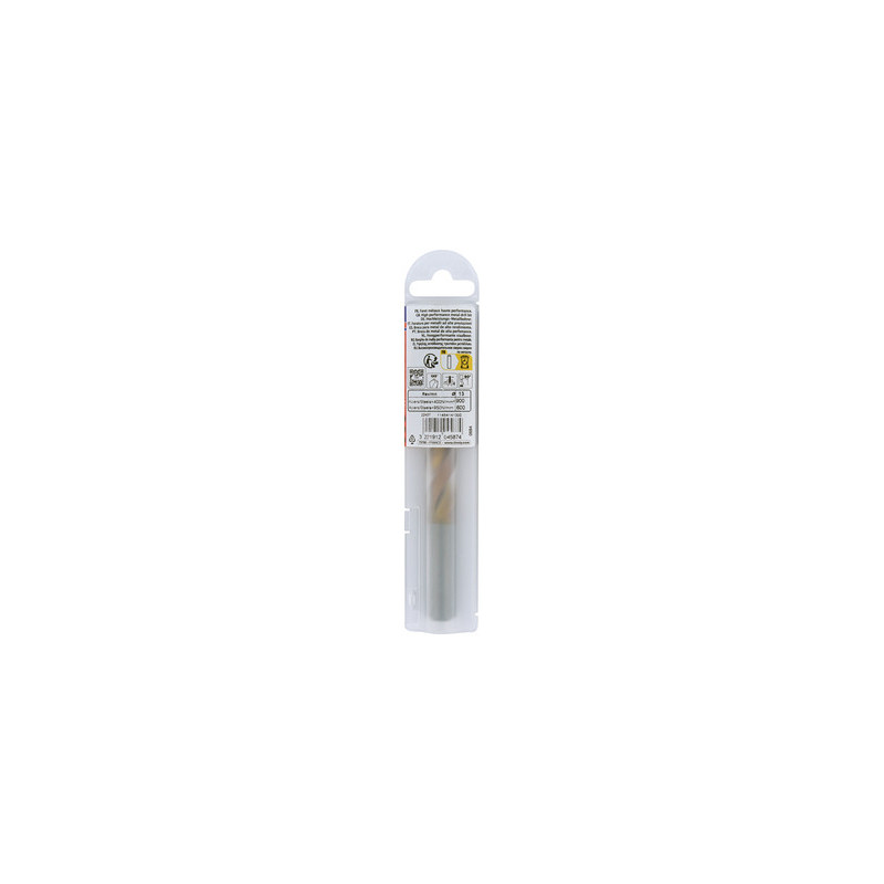 Foret métaux HSS FURIUS Ø 13 mm - taillé meulé HSS revêtu FUSIO - Ø 13 mm L 151 mm - TIVOLY 11454141300
