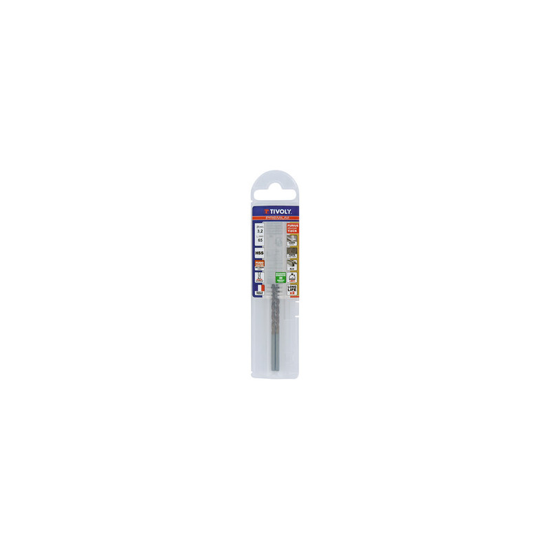Foret métaux HSS FURIUS Ø 3.2 mm  (Lot de 2) -  taillé meulé HSS revêtu FUSIO - Ø 3.2 mm L.65 mm - TIVOLY 11454140320