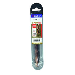 Foret métaux HSS FURIUS Ø 10 mm - taillé meulé HSS revêtu FUSIO - Ø 10 mm L 133 mm - TIVOLY 11454141000