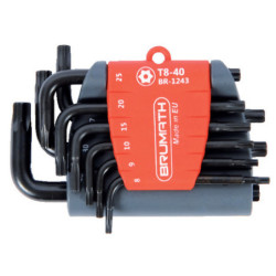 Jeu de 9 clés coudées Torx courtes - TT8 à TT40 - BRUMATH 16160350345 BR-1243