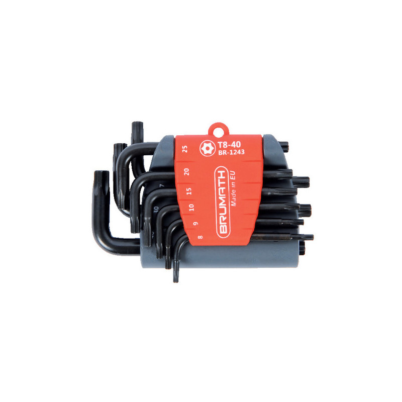 Jeu de 9 clés coudées Torx courtes - TT8 à TT40 - BRUMATH 16160350345 BR-1243