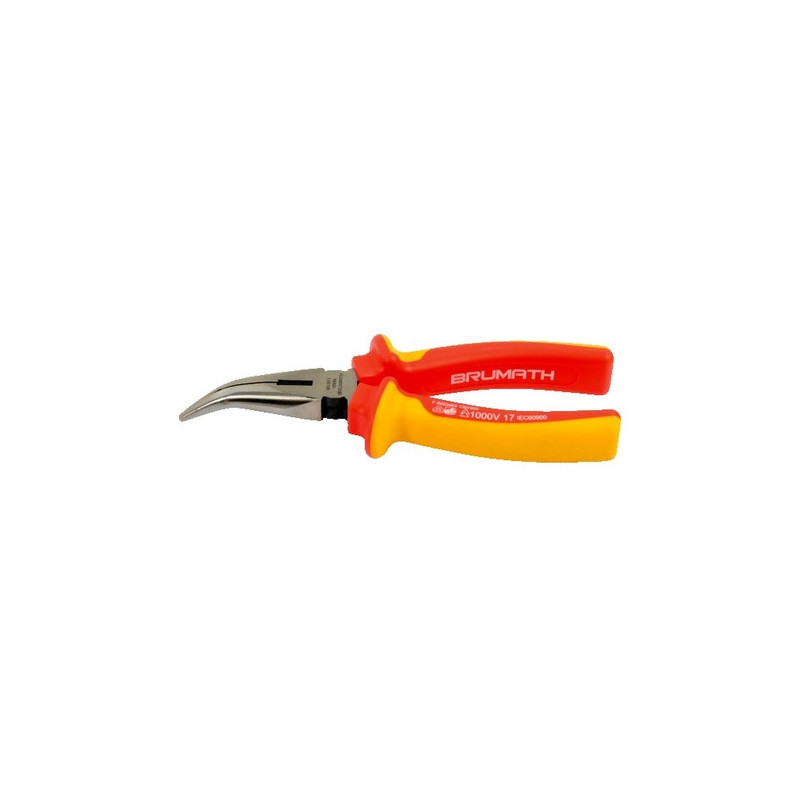Pince à becs coudés 1-2 ronds isolée 1000V VDE - BRUMATH 16165144230 BR-2011